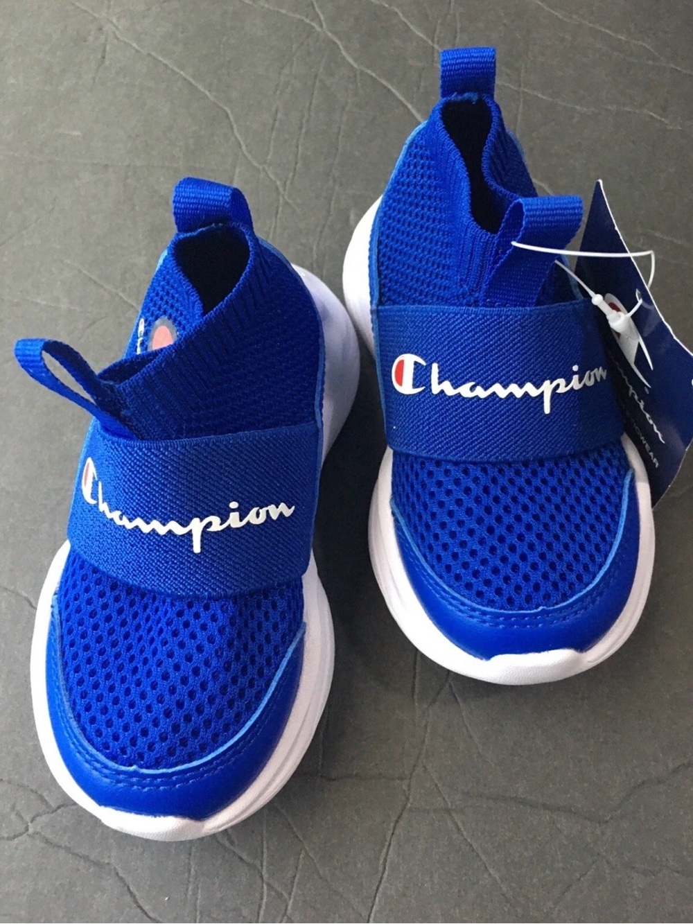Champion Kids Baby Slip-On Sneakers in Royal Blue and White Size 5
